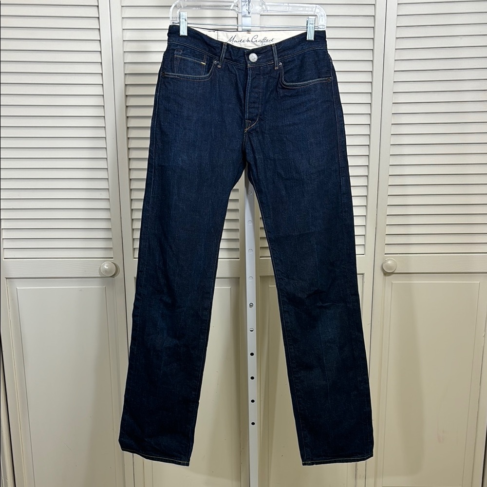 Levi's Made & Crafted Dark Blue Jeans Straight Selvedge Jeans Size 29